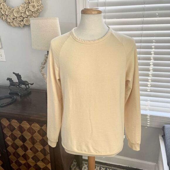 Onia Yellow Cream Garment Dyed Terry Sweatshirt - Picture 1 of 5